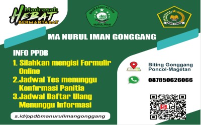 PPDB MA NURUL IMAN GONGGANG TP 2025/2026
